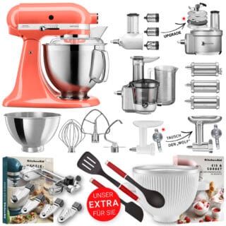 KitchenAid Küchenmaschine Artisan 5KSM185 Alleskönner-Set Coralle