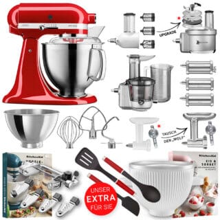 KitchenAid Küchenmaschine Artisan 5KSM185 Alleskönner-Set Empire Rot