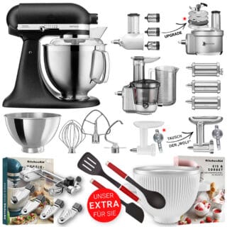 KitchenAid Küchenmaschine Artisan 5KSM185 Alleskönner-Set Gusseisen Schwarz