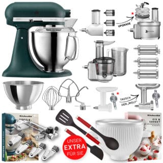 KitchenAid Küchenmaschine Artisan 5KSM185 Alleskönner-Set Pebbled Palm