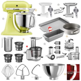 KitchenAid Küchenmaschine Artisan 5KSM185 Mega-Winter-Set Kyoto Glow