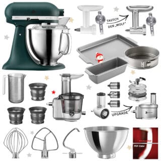 KitchenAid Küchenmaschine Artisan 5KSM185 Mega-Winter-Set Palmenstrand