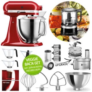 KitchenAid Küchenmaschine Artisan 5KSM185PS Veggie Back-Set Empire Rot