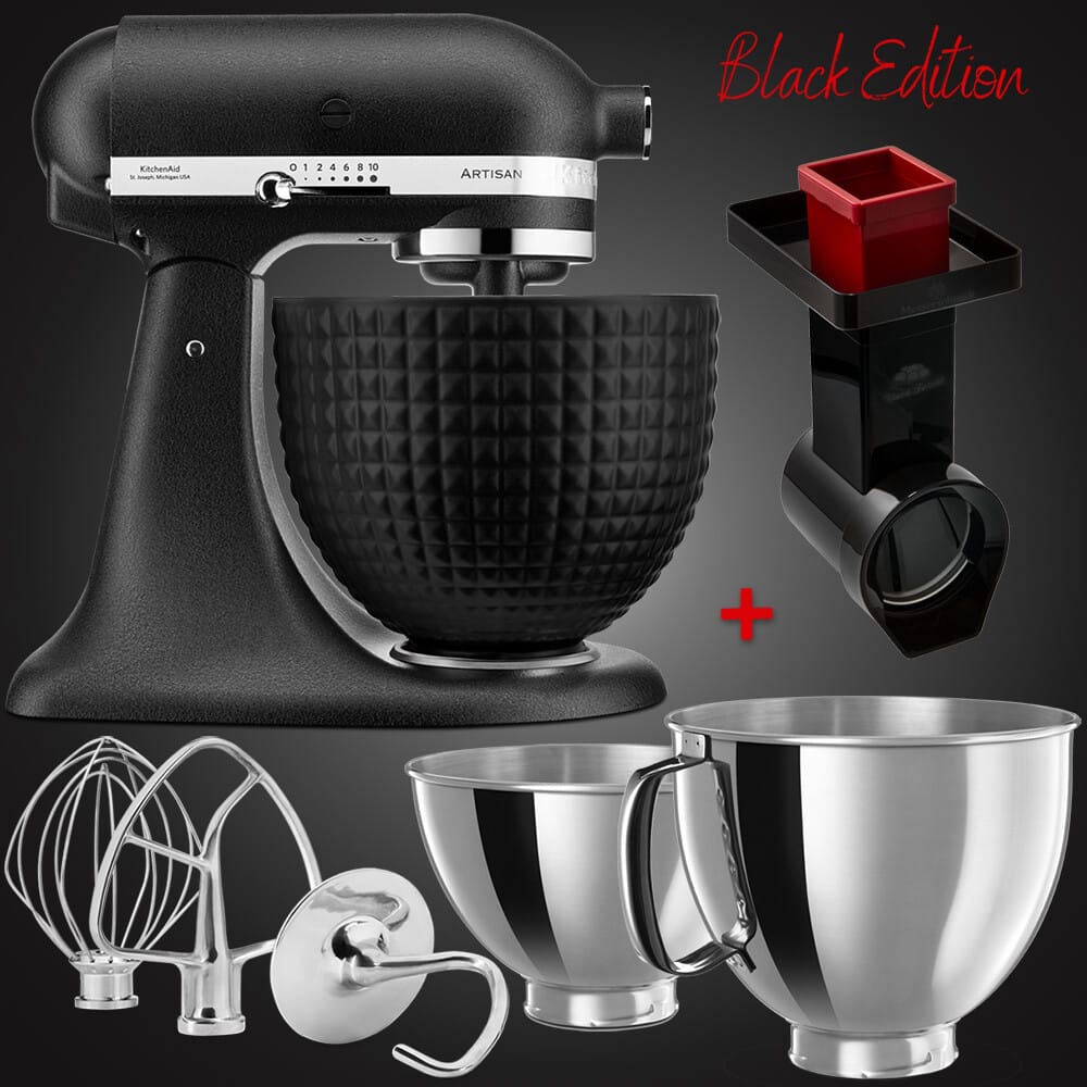 KitchenAid Küchenmaschine Artisan 5KSM185PSEBK mit Gemüseschneider Black Edition