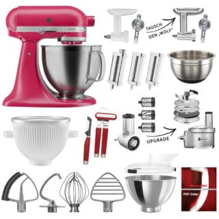 KitchenAid Küchenmaschine Artisan 5KSM195PS Mega-Sommer Set Hibiscus