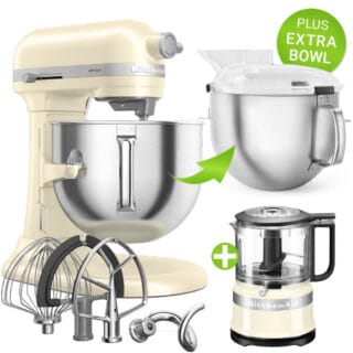 KitchenAid Küchenmaschine Artisan 6,6L Creme PLUS XL-BOWL & 5KFC3516
