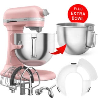 KitchenAid Küchenmaschine Artisan 6,6L Dried Rose PLUS Zusatz-Schüssel