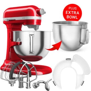 KitchenAid Küchenmaschine Artisan 6,6L Liebesapfelrot PLUS Zusatz-Schüssel