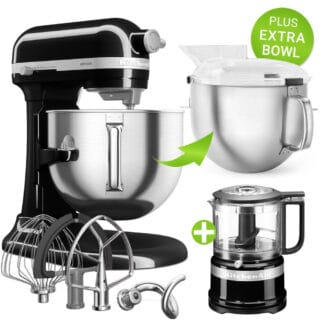 KitchenAid Küchenmaschine Artisan 6,6L Onyx Schwarz PLUS XL-BOWL & 5KFC3516