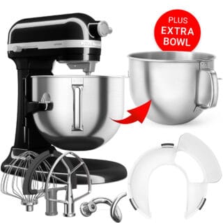KitchenAid Küchenmaschine Artisan 6,6L Onyx Schwarz PLUS Zusatz-Schüssel
