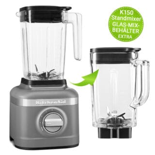 KitchenAid Standmixer K150 5KSB1325E Dunkelgrau inkl. EXTRA Glas-Mix-Behälter