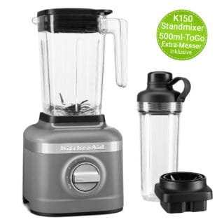 KitchenAid Standmixer K150 Dunkelgrau inkl. 500ml-ToGo mit Messerbasis