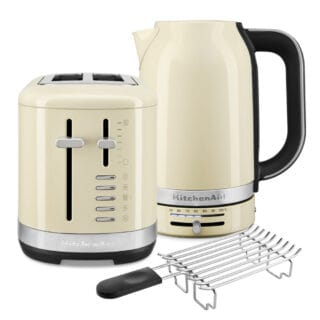 KitchenAid Wasserkocher 5KEK1701 + Toaster 5KMT2109 Creme im Set