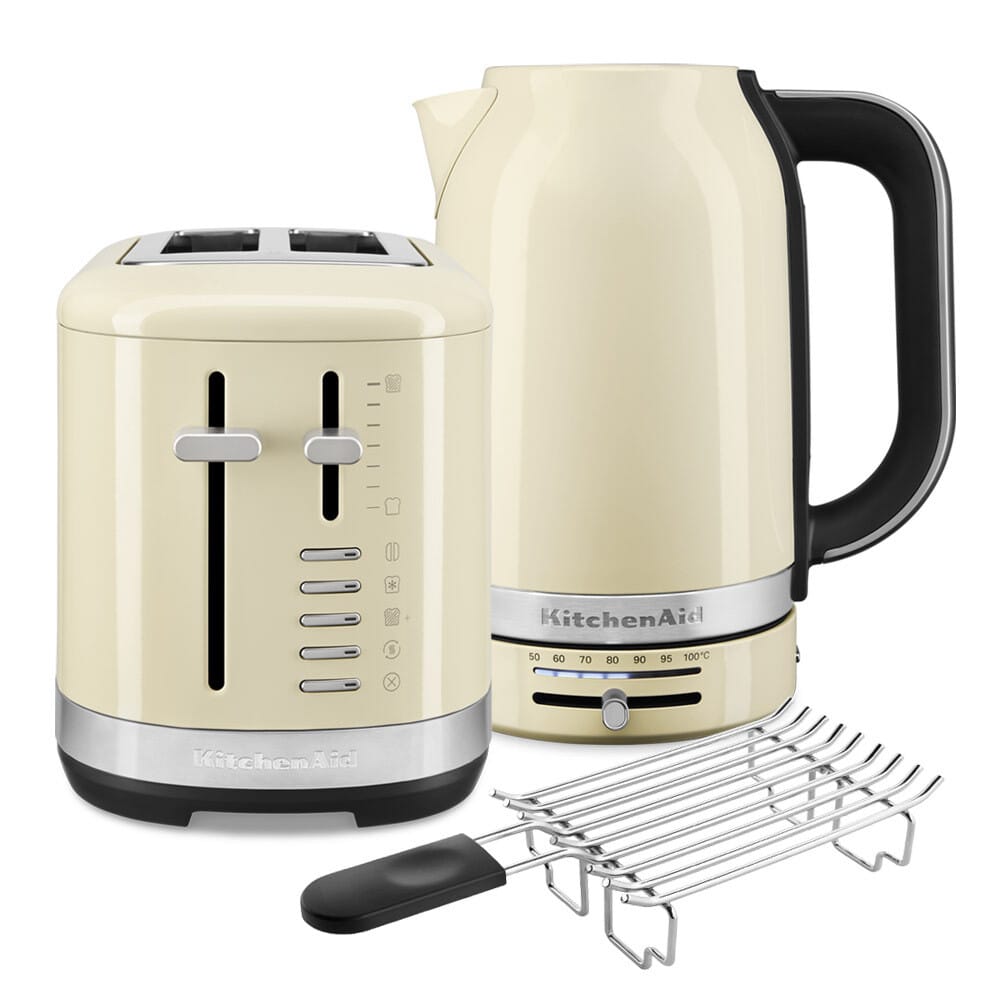 KitchenAid Wasserkocher 5KEK1701 + Toaster 5KMT2109 Creme im Set
