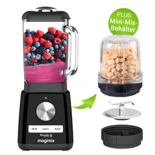 Magimix Power Blender 4 Standmixer Schwarz mit Mini-Mix-Behälter
