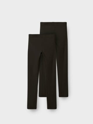 Name It Leggings "NKFVIVIAN 2P LEGGING L NOOS" unifarben, casual, sehr schmal, Baumwollmischung, Jersey