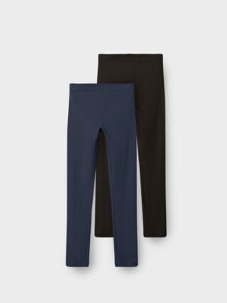 Name It Leggings "NKFVIVIAN 2P LEGGING L NOOS" unifarben, casual, sehr schmal, Baumwollmischung, Jersey