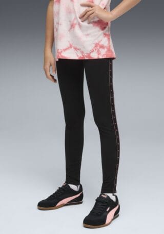 PUMA Leggings "ESS TAPE LEGGINGS G" aus Baumwollmischung, schmale Passform, sportlicher Stil
