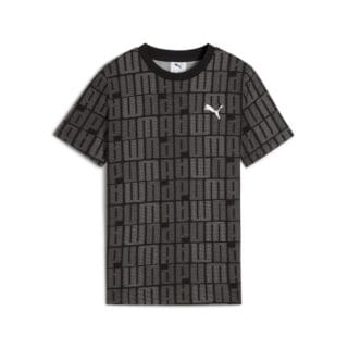 PUMA T-Shirt "ESS LOGO LAB AOP TEE B" Regular Fit, Rundhalsausschnitt, Kurzarmdesign, für Jugendliche