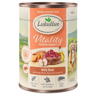 Sparpaket Lukullus Vitality 24 x 400 g - Unterstützung für das Immunsystem: Wildschwein (getreidefrei)