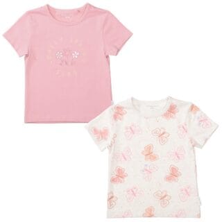 STACCATO T-Shirt 2 tlg. 2er Pack, bedruckt und mit Schmetterlings-Muster, für Girls