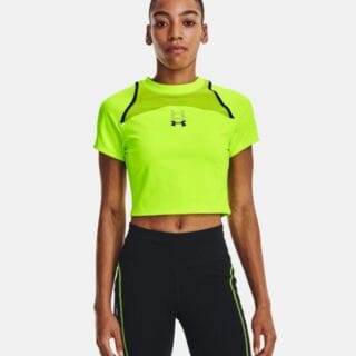 Under Armour Damen Run Anywhere Crop SS - Größe L, Gelb