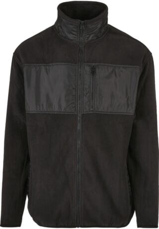 URBAN CLASSICS Fleecejacke "Urban Classics Herren Patched Micro Fleece Jacket" 1 Stk. tlg. ohne Kapuze