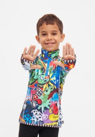 WeeDo Langarmshirt "COSMO SPRAYPRINT" Feuchtigkeitsregulierendes Funktionsshirt für Kinder