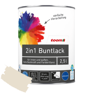 2in1 Buntlack 'Bergkristall' cremeweiß glänzend 2,5 l