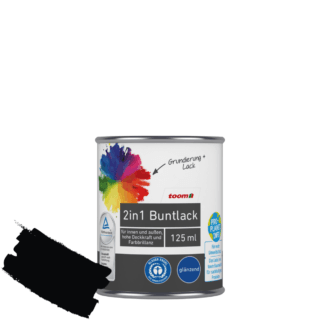 2in1 Buntlack 'Mitternacht' tiefschwarz glänzend 125 ml