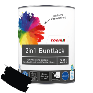 2in1 Buntlack 'Mitternacht' tiefschwarz glänzend 2,5 l