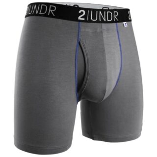 2UNDR Swing Shift Herren Boxer Briefs – Atmungsaktive, bequeme Unterwäsche in Grau, Gr. S für aktiven Alltag und Lauftraining