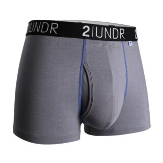 2UNDR Swing Shift Trunk Large Grau/Blau – Bequeme Sport-Unterwäsche für aktive Männer, ideal fürs Laufen und Training