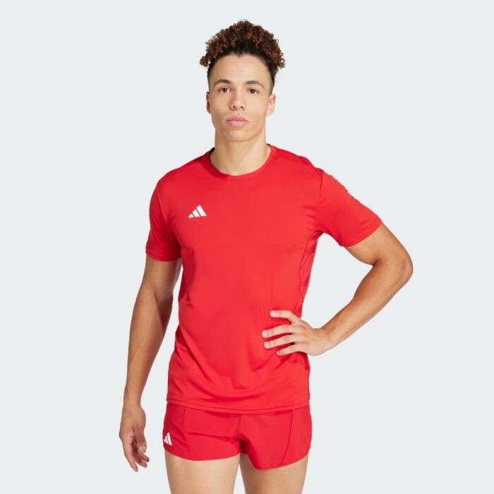 adidas Adizero Herren Laufshirt Gr. S - Rot, atmungsaktiv & leicht für optimale Performance