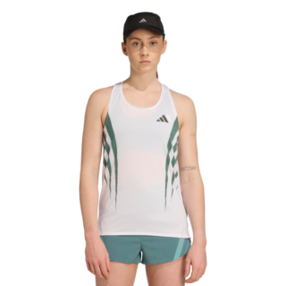 adidas Adizero Tank XS Damen - Leichtes, atmungsaktives Laufshirt in Weiß für heiße Tage