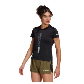 adidas Agravic Damen Lauf-T-Shirt Schwarz Leicht, Atmungsaktiv für Training & Running, Gr. S–L