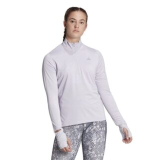 adidas Fast 1/2 Zip Damen Laufshirt – Leichtes, winddichtes Top für kühles Wetter, Purple, optimaler Komfort und Bewegungsfreiheit
