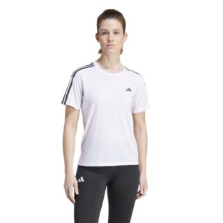 adidas Own The Run E 3-Stripes Laufshirt Hvid Gr. XL – Atmungsaktiv, Bequem, Perfekt für Training und Lauftraining