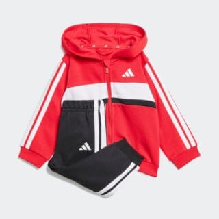 adidas Sportswear Trainingsanzug "ESSENTIALS TIBERIO 3-STREIFEN FLEECE KINDER" 2 Stk. für Babys und Kleinkinder, zweiteiliges Set