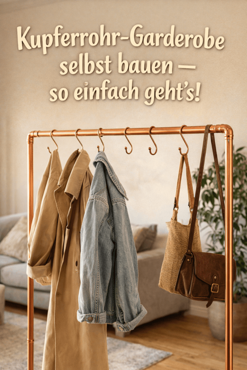 artikel hobby diy kupferrohr garderobe im wohnzimmer