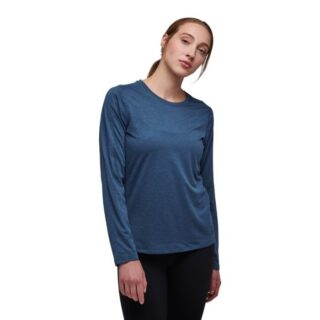 Black Diamond Lightwire LS Damen Lauf- und Outdoor-Performance-Shirt in Blau, XS, leicht, atmungsaktiv & vielseitig
