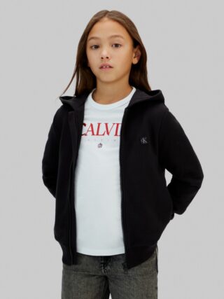 Calvin Klein Jeans Kapuzensweatjacke "MINI BADGE ZIP-THROUGH" mit Logo-Badge
