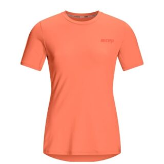 CEP Damen Laufshirt kurzarm, Gr. S, orange – Leichtes Funktionsshirt für optimales Lauf- und Trainingserlebnis