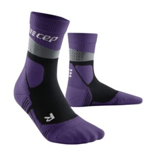 CEP Max Cushion Kompressionssocken Mid-Cut für Wandern & Aktiv, Größe 34-37, Lila