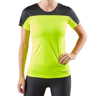 Craft Radiate Kurzarm-Shirt, Flumino/Schwarz, Gr. L – Leicht, atmungsaktiv für Laufen und Training