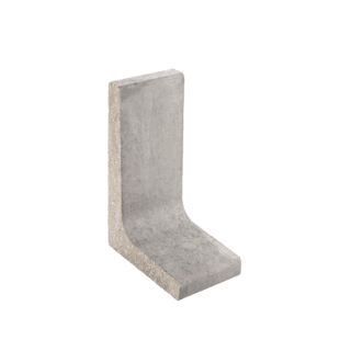 Diephaus L-Stein schmal Beton grau 60 x 25 x 40 x 7 cm