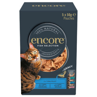 Encore Cat Gravy Pouch Mixpaket 5 x 50 g - Fisch-Auswahl (3 Sorten)