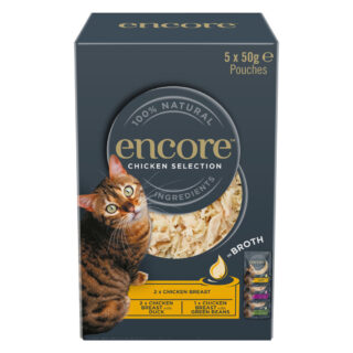 Encore Cat Pouch in Brühe 5 x 50 g - Hühnchen-Auswahl (3 Sorten)