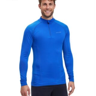 FALKE® RU Long Sleeve Funktionsshirt Warm XL – Damen, Blau, ideal für Laufen & Outdoor-Aktivitäten