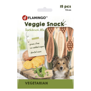 Flamingo Veggie Zahnbürste Mix - 120 g (15 Stück, 7,5 cm)